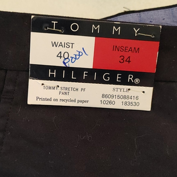 Tommy Hilfiger pants listed as sz. 40x34 stretch but fits smaller. - Picture 3 of 6